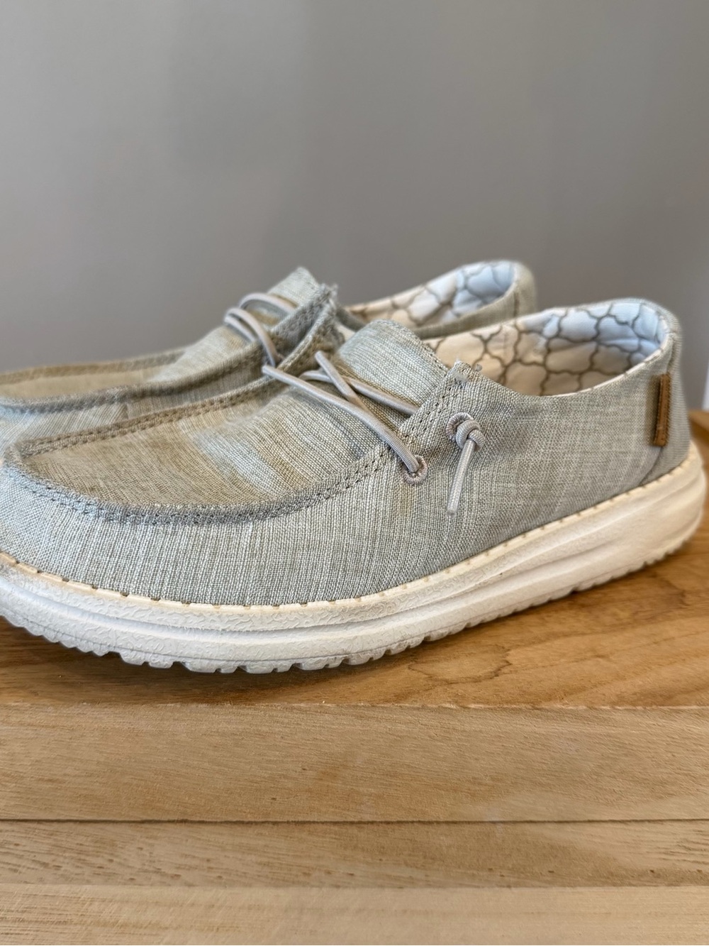 Hey Dude Light Gray Canvas Slip-On Kids Shoes